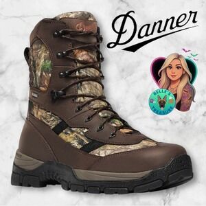 Danner Boots Mens 8 Alesa 8" Mossy Oak Break Up‎ Country 1000G Gore-Tex Hunting